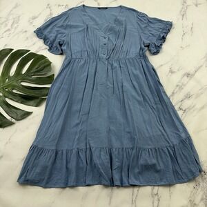 Elegant Blue Women's Dress